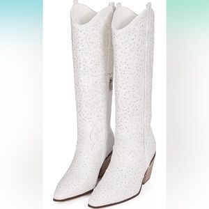 White Sparkly Cowgirl Boots